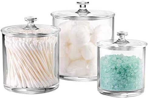 SheeChung 3 Pack Clear Acrylic Qtip Holder by SheeChung