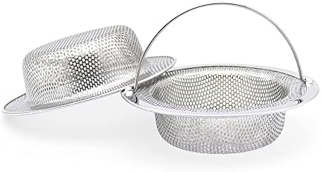 2 Pack Premium 304 Stainless Steel Kitchen Sink Strainer by Noridez