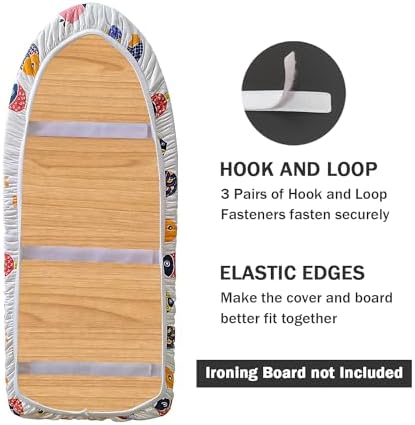 12.5" x 30" Small Tabletop Ironing Board Cover and Pad, 3 Pairs of Hook and - Image 4