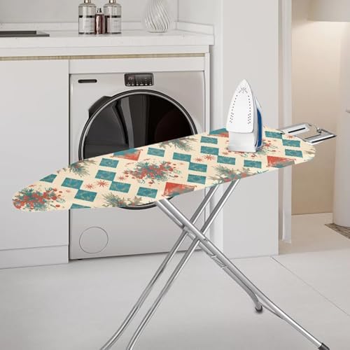 Geometric Rhombus Ironing Board Cover, Christmas Holly Applicable Standard Size - Image 2