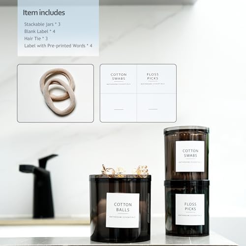 SheeChung 3 Pack Black Qtip Holder Mixed Sizes - Image 3