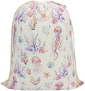 Canvas Laundry Bag with Handles & Drawstring 30"Wx35"H, L+ Dreamy Jellyfish by CALACH