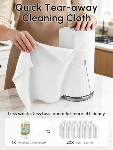 Microfiber Cleaning Cloths Roll 75 Pack 12x12 Inch Lint Free - Image 2
