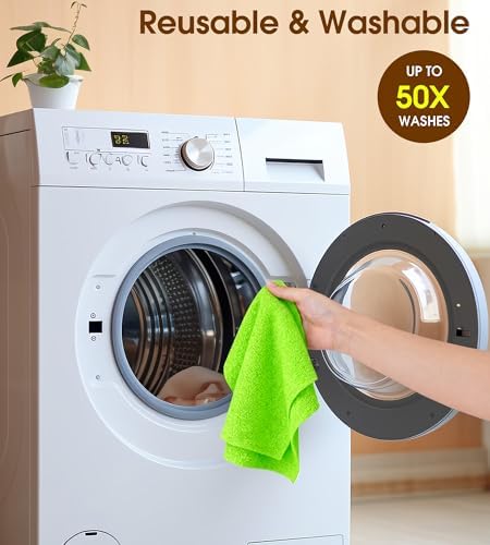 Microfiber Cleaning Cloth Roll, 100 Pack 12 x 12 Inch Tear Away Reusable Paper - Image 7