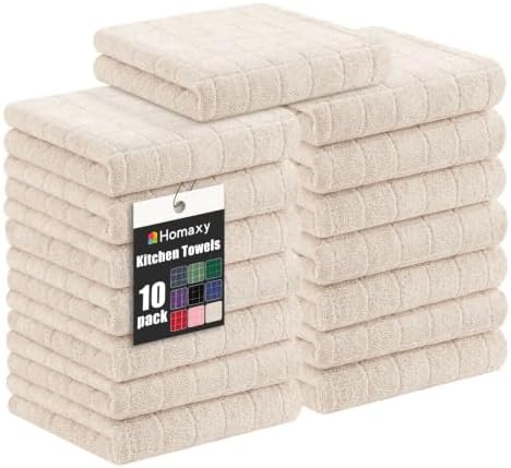 Homaxy 100% Cotton Terry Bulk Kitchen Towels, 15 Pack by Homaxy