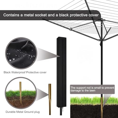 Umbrella Clothesline Outdoor, Rotary Retractable Clothes Line Outdoors - Image 5