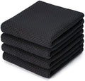 BOOMIBOO 4-Pack Dish Towels, 100% Cotton Waffle Weave, 13x28 in by BOOMIBOO