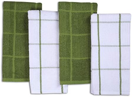 AMOUR INFINI Kitchen Towels Pack of 4, Terry Cotton Dish Towels, Ultra Absorbent - Image 2