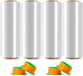 4 Rolls Clear Stretch Wrap 12" x 1000FT x 80 Gauge Heavy Duty Film by Unknown