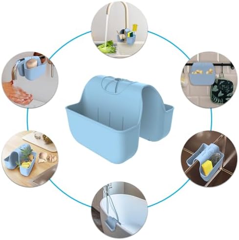 Sponge Holder for Kitchen Sink, Silicone Sink Saddle Caddy Organizer Rack - Image 5