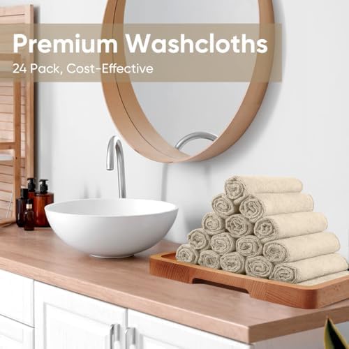 HOMEXCEL Washcloths 12PK, Ultra Soft&Highly Absorbent Face Towels, 12X12 in - Image 7