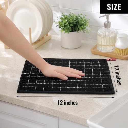 Kitinjoy 100% Cotton Terry Kitchen Dish Cloths, 12”x 12” - Image 4