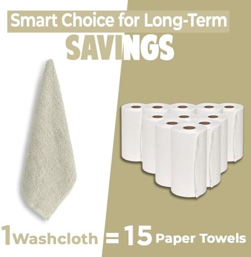 DAN RIVER 12 Pack Cotton Wash Cloths Set - Image 6