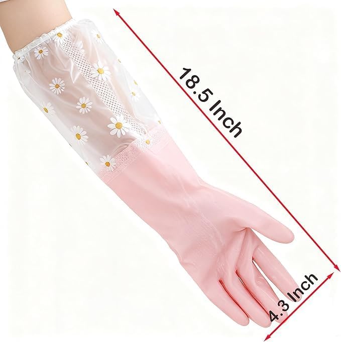 Dishwashing Cleaning Gloves Waterproof Tear-Resistant Household Rubber Cleaning - Image 2