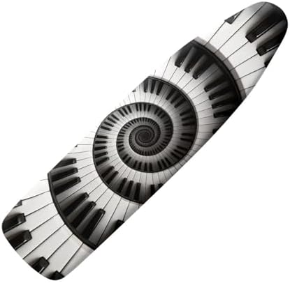 Spiral Piano Print Ironing Board Cover, Stain Resistant Black White Piano Iron by Daulesho