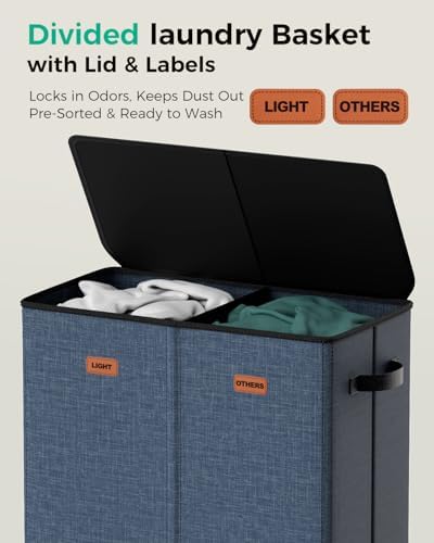 150L 2-Section Laundry Hamper - Image 4
