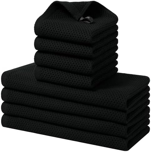 Homaxy 8 Pack 100% Cotton Kitchen Towels and Dishcloths Set by Homaxy
