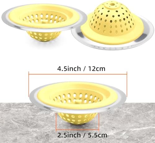 Silicone Strainer for Kitchen Sink, 2 Pack, Stainless Steel Reinforced - Image 5