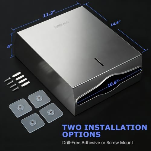 Gorlary Paper Towel Dispenser Wall Mount, Keyless Magnetic Closure - Image 2