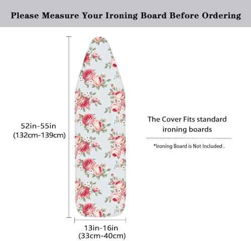 Pink Rose Ironing Board Padded Cover Dust Covers Stretchable Iron Board - Image 5