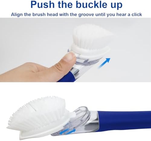 CELOX Dish Brush with Soap Dispenser, Dish Wand Bursh with Handle, 1 Wand & 3 - Image 6