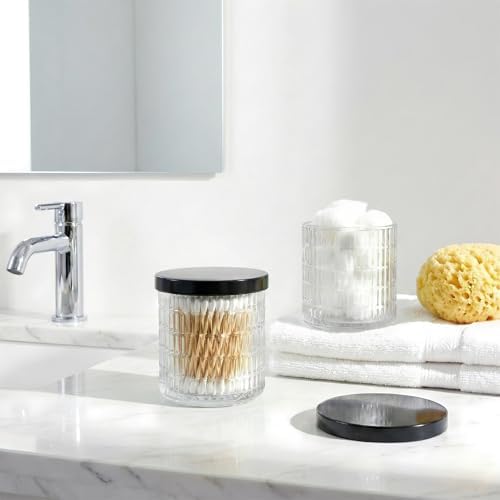 Clear Thick Glass Bathroom Qtip Holder, 2 Pack - Image 6