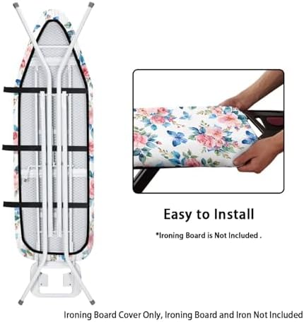 Blue Butterfly Floral Folding Tabletop Ironing Board Cover Standard Size Scorch - Image 4
