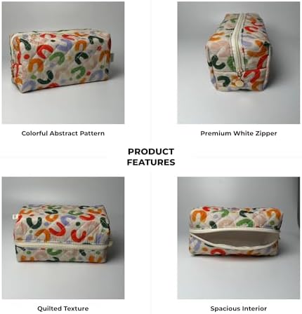 Large Pencil Case, Quilted Cotton Pencil Pouch, Cute Floral Pen Bag - Image 4