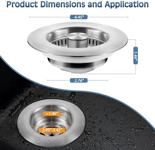TGOSOMT Kitchen Sink Drain Strainer Stopper, Anti-Clog & Quick Drain - Image 5