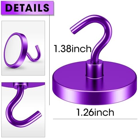 VNDUEEY Heavy Duty Magnetic Hooks, 110 Lbs Strong Magnets - Image 5