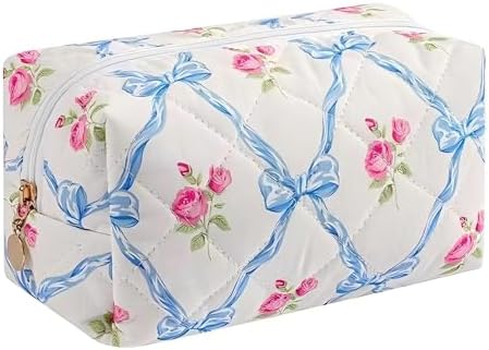 Large Pencil Case, Quilted Cotton Pencil Pouch, Cute Floral Pen Bag by OIMEIJewelry