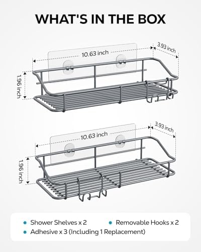 Nieifi Shower Caddy Adhesive, Shower Shelves, Shampoo Holder - Image 7