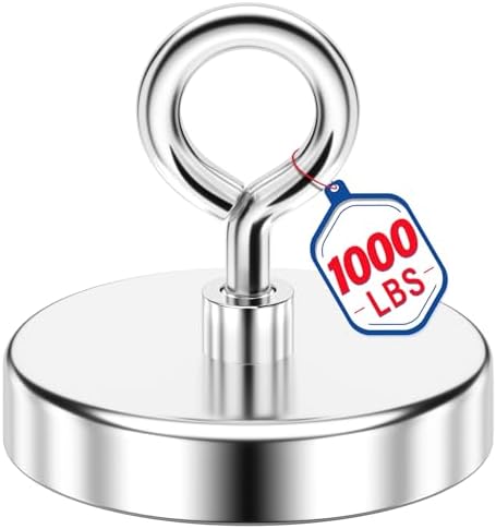 1000 LBS High Power Fishing Magnet, 3.54 Inch Rare Earth Magnet by Unknown