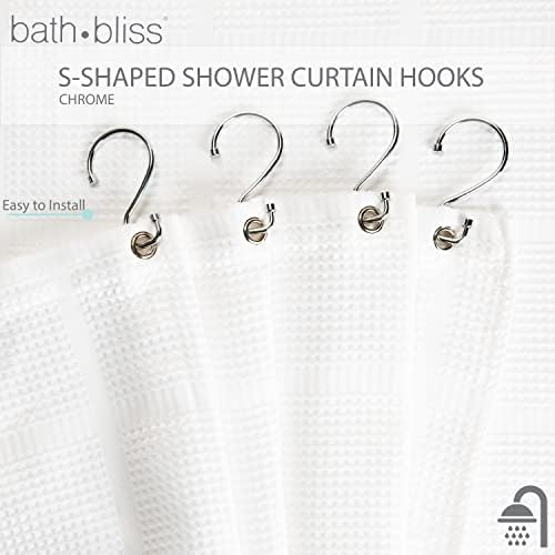 Bath Bliss 12 Pack S-Hook Shower Curtain Rings | Bathroom | Metal S Shaped - Image 2