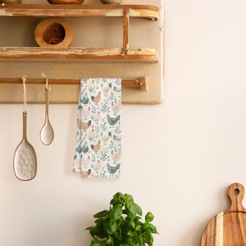 Farmhouse Chicken Kitchen Towels, Chicken Lover Mom Lady Gifts Decorative Dish - Image 3