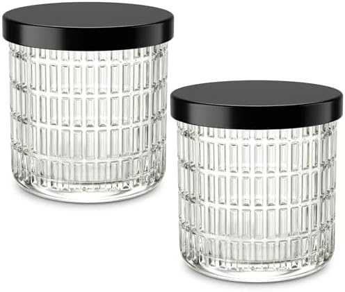 Clear Thick Glass Bathroom Qtip Holder, 2 Pack by MKOSAB