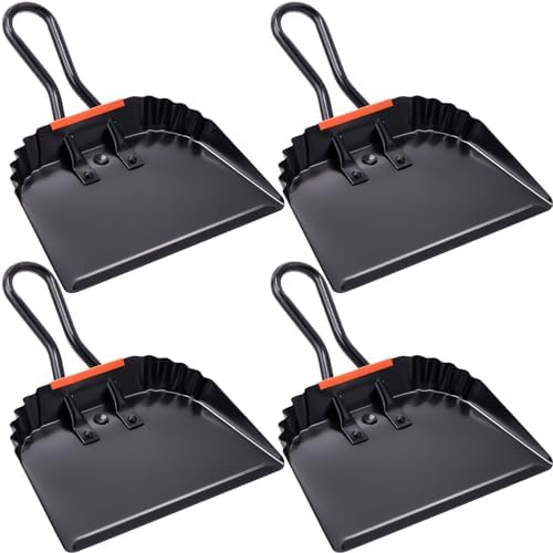 Mumufy 4 Pack 12" Heavy Duty Metal Dustpan by Mumufy