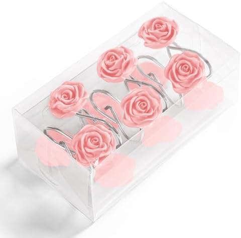 Cute Rose Floral Shower Curtain Hooks Rings - Image 2
