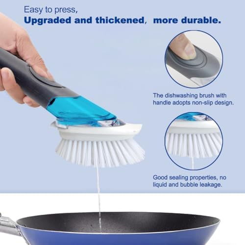 CELOX Dish Brush with Soap Dispenser, 1 Dish Wand & 3 Dish Brush Refill Heads - Image 2