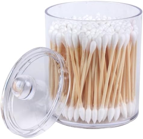 1 Pack Acrylic Qtip Holder Dispenser, Canisters Apothecary Jar Set, 12 oz - Image 3