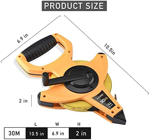 LAND 100FT/30M Heavy Duty Fiberglass Tape Measure - Image 2