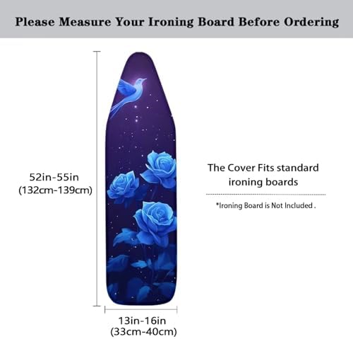 Ironing Board Cover with Elastic Edge, Rose Hummingbird Non Stick Scorch Stain - Image 5