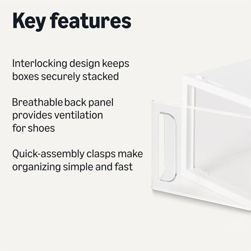 Amazon Basics Stackable and Foldable Clear Shoe Storage Organizer Box - Image 2
