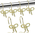 Bow Decorative Shower Curtain Hooks, Rustproof Metal Bowknot Shower Curtain by JTDTH