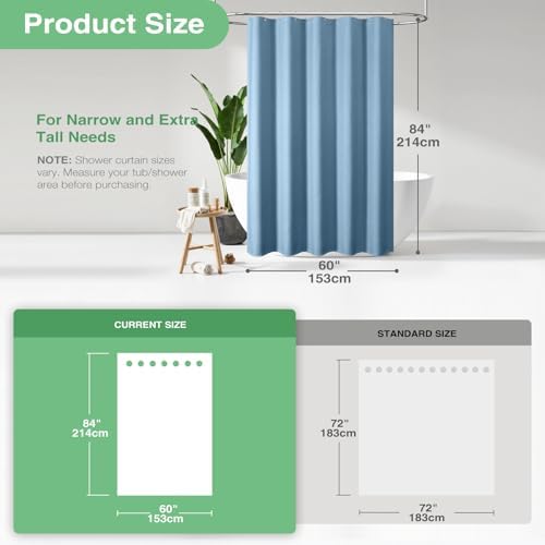 Dynamene Stall Waffle Shower Curtain 256 GSM Heavy 60"x84" Moonlight Blue - Image 3