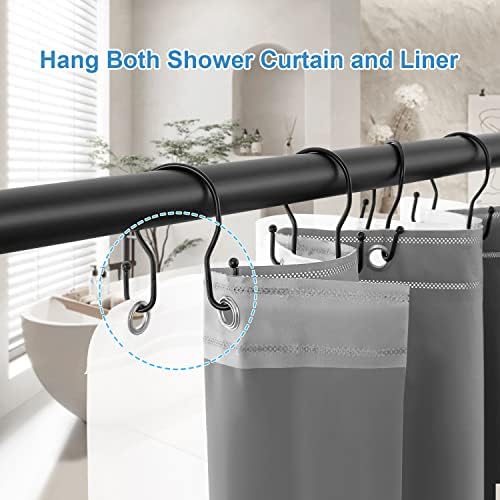 24 Pack Double Shower Curtain Hooks Rings, TENOVEL Double Sided Shower Curtain - Image 3