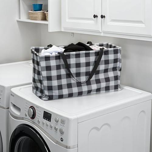 Household Essentials Black and White Plaid Krush Container All-Purpose Utility - Image 2