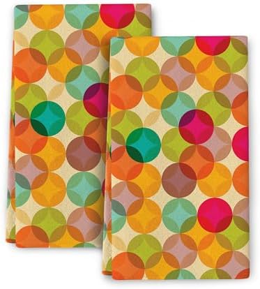 Mid Century Modern Retro Kitchen Towels Decorative Set of 2 16"x24" by Wovoto