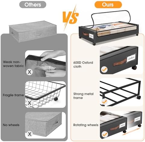 Under Bed Storage with Wheels 1Pack Storage Containers with Clear Window - Image 6