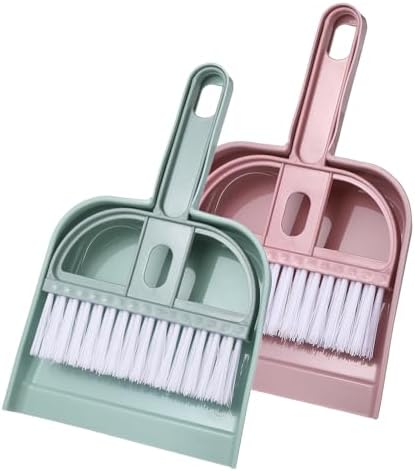 uxcell 2 Pcs Mini Dustpan and Brush Set, Small Broom and Dustpan Set by uxcell
